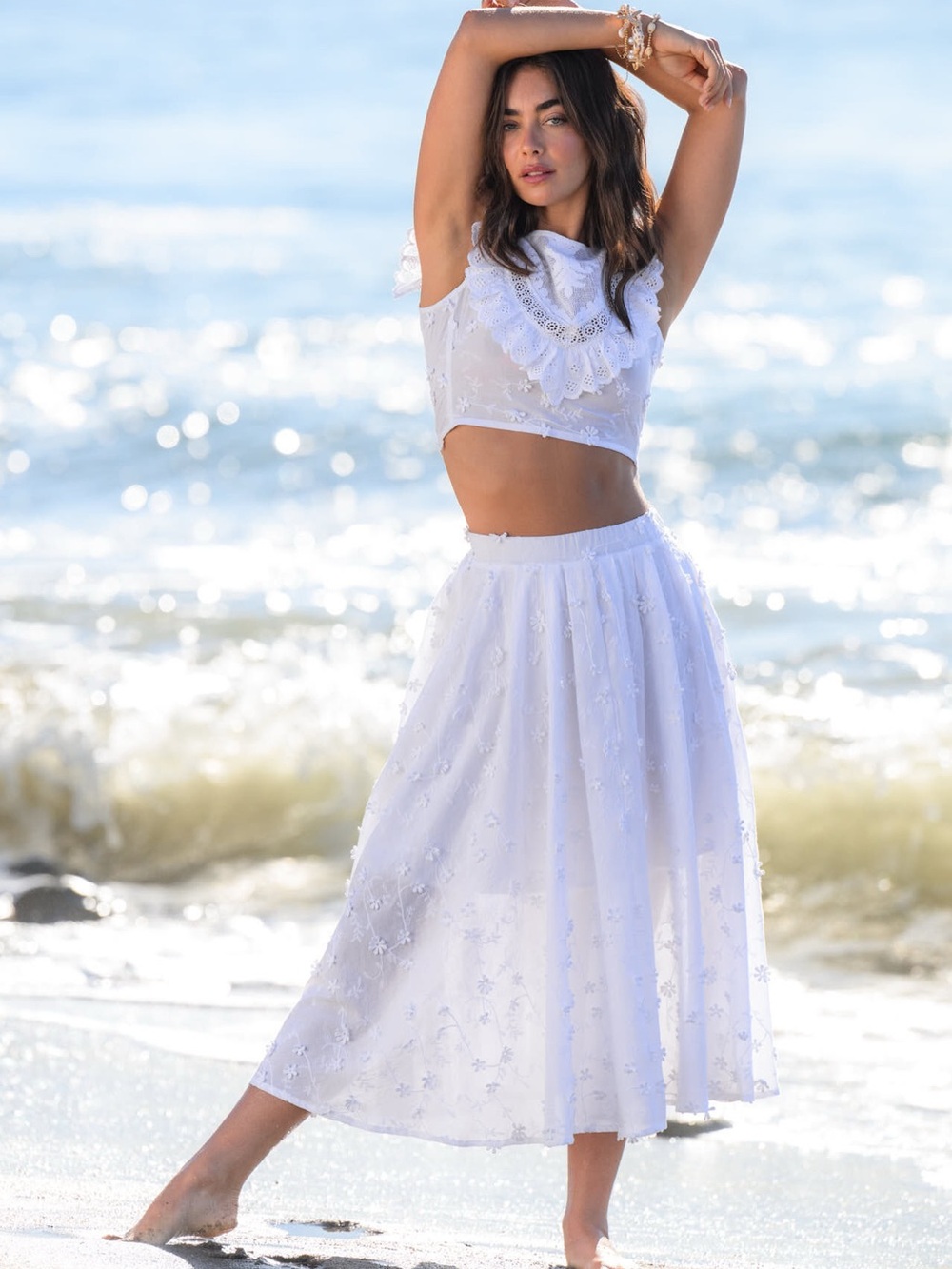 Altar’d State Stacey Embroidered Midi Skirt
